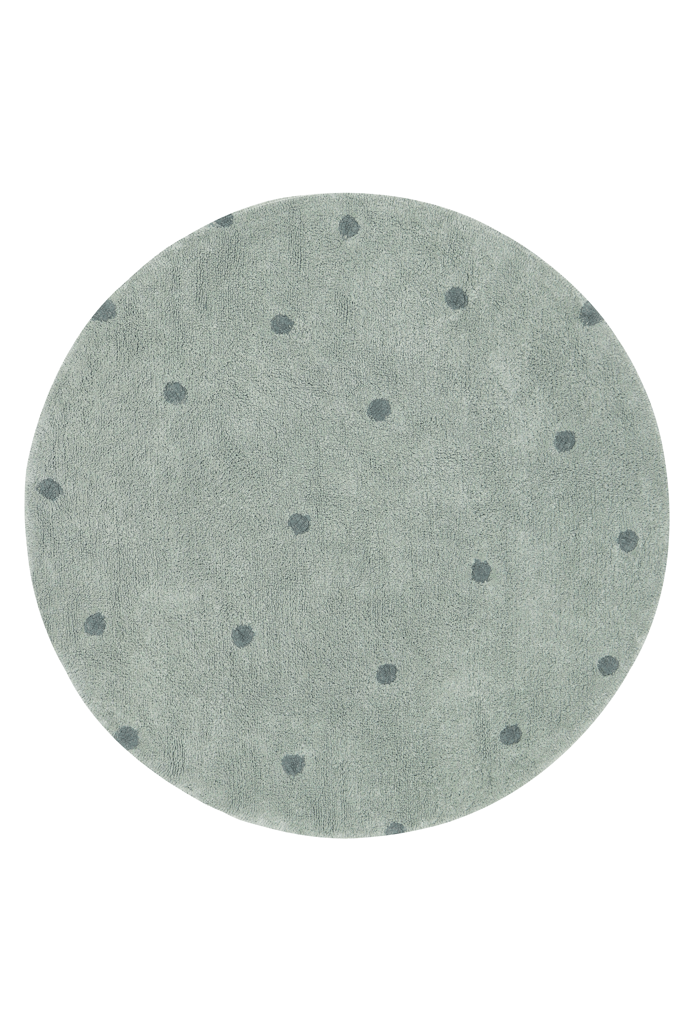 Washable rug Round Dot  Blue Sage