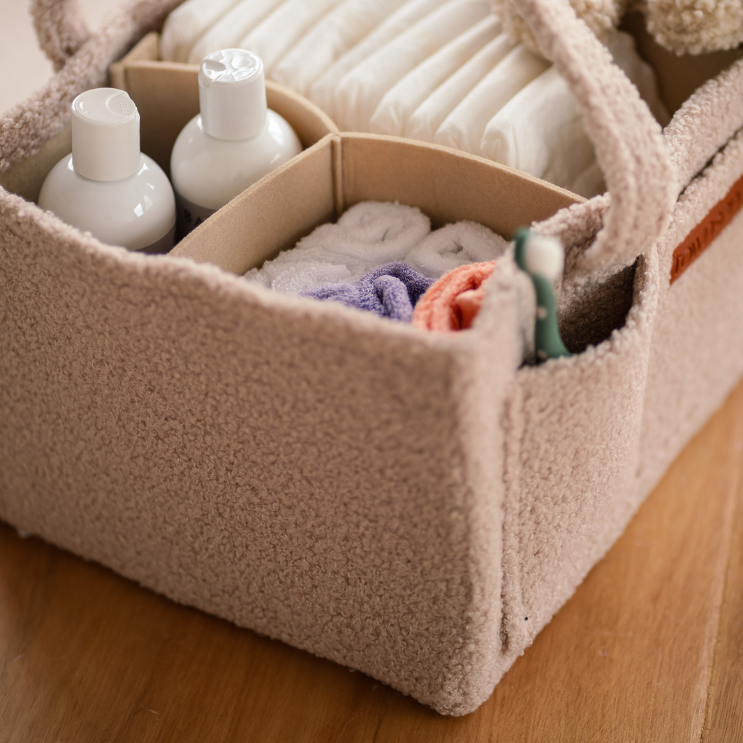 Teddy Diaper Caddy, White