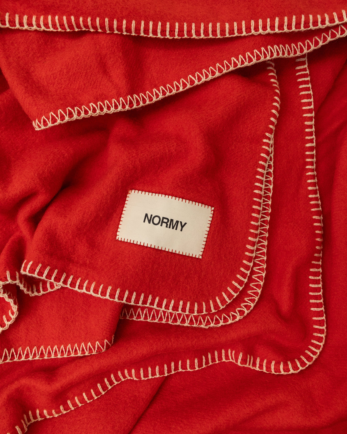 Normy Merino Wool Blanket in Poppy detail