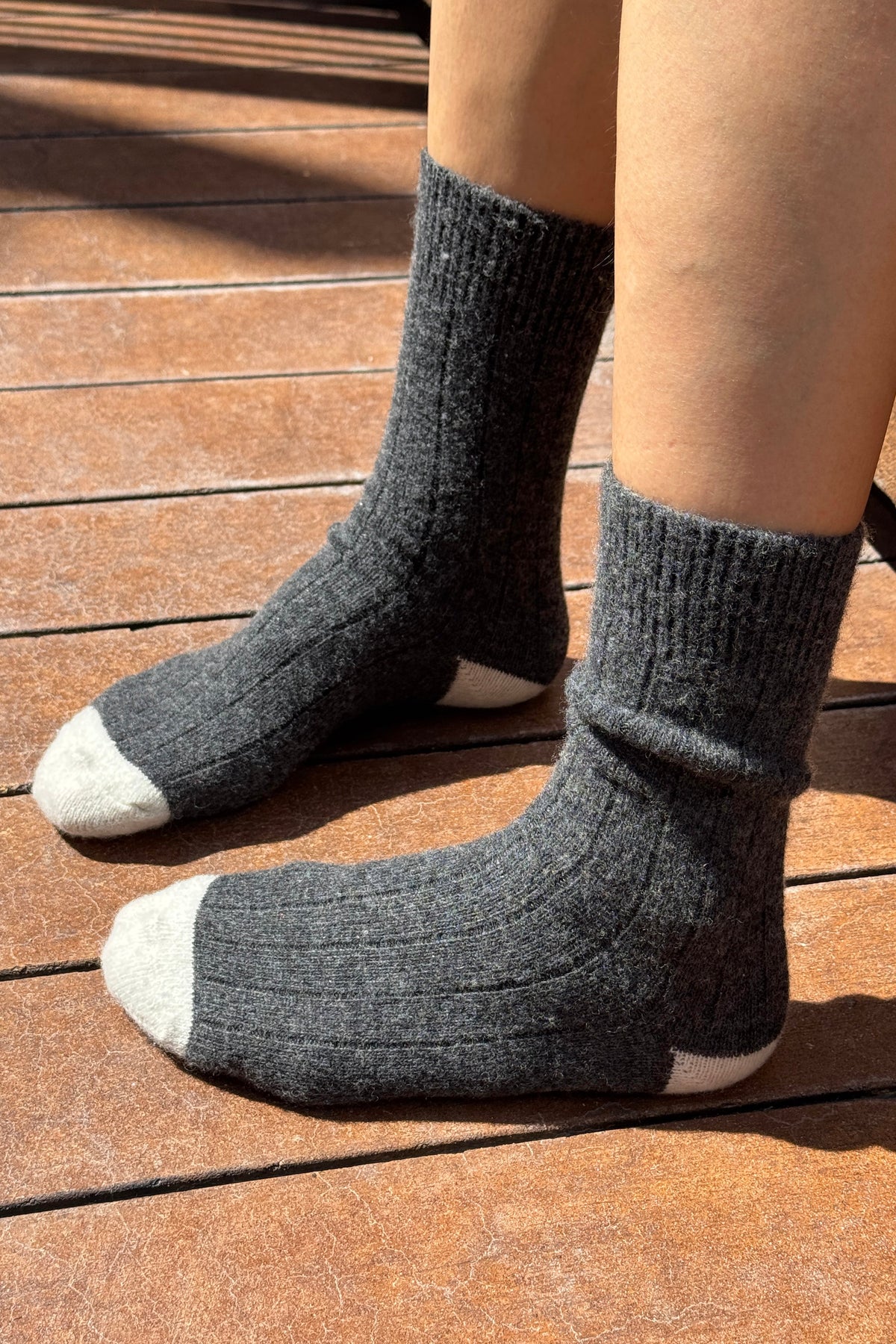 Le Bon Shoppe Classic Cashmere Socks in charcoal melange