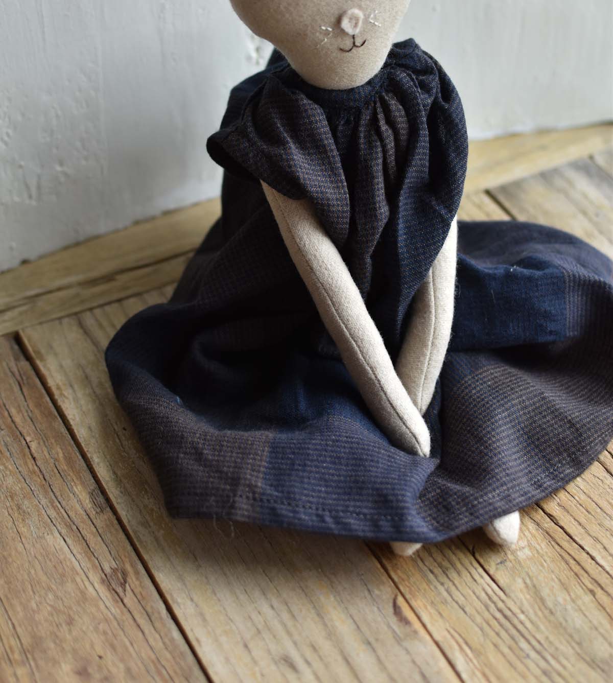 Woolgrass Farm Mae the Cat in Islesboro Plaid Linen Dress