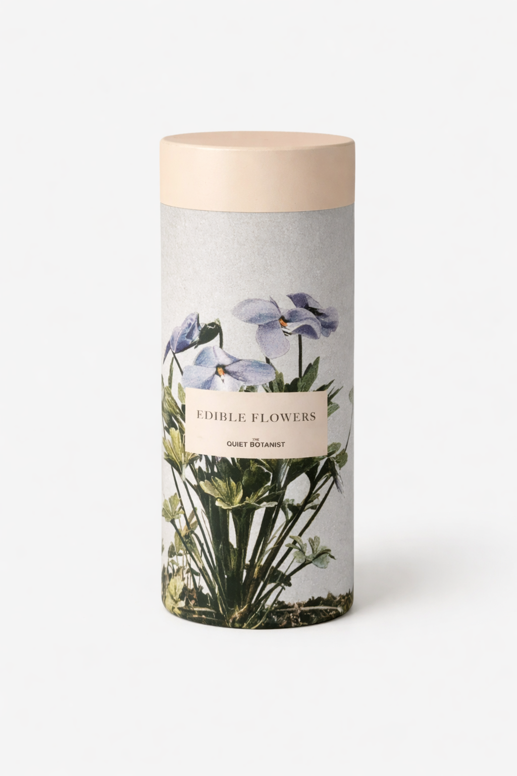 The Quiet Botanist Edible Flower Blend, the canister