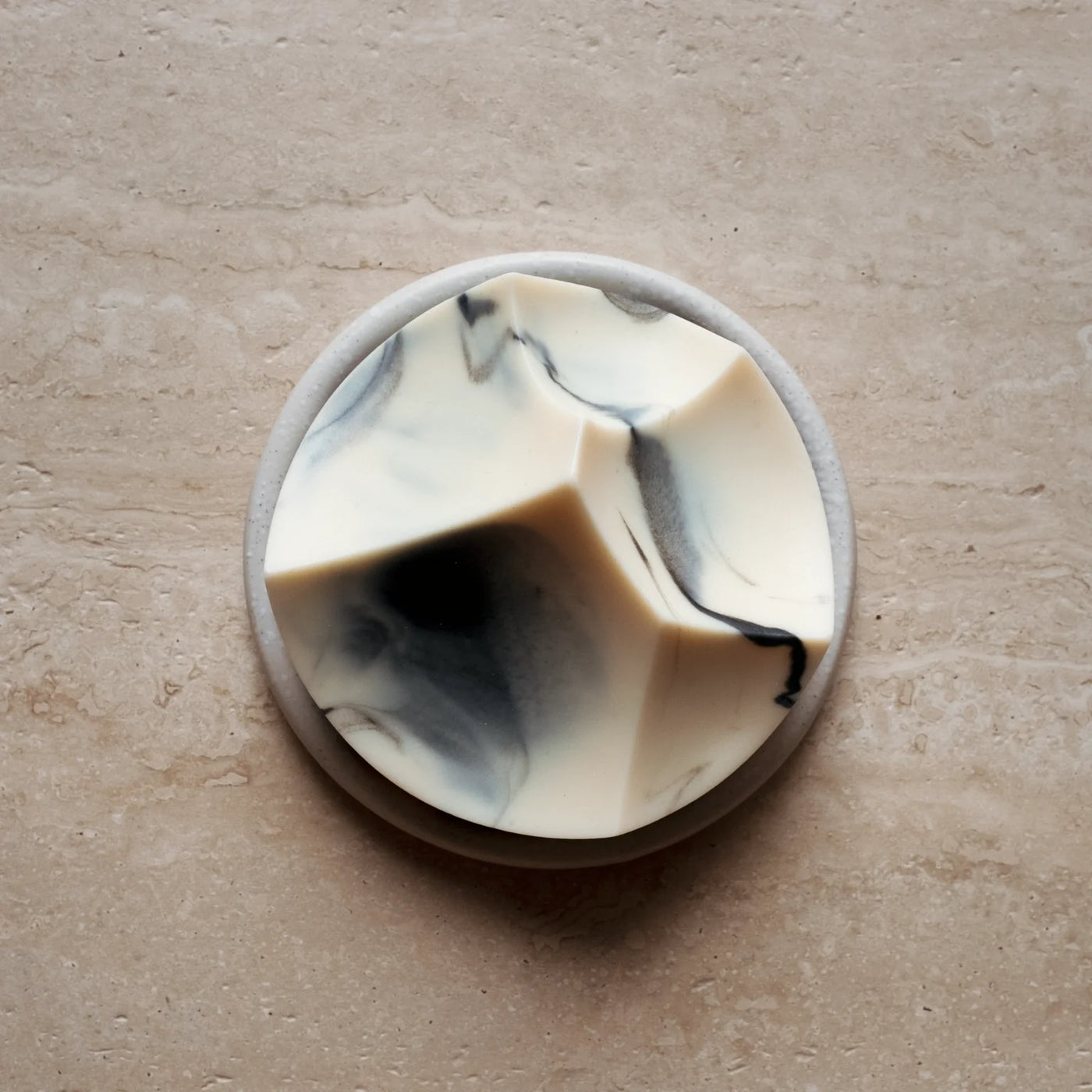 Erode Soap in Jasmine Ylang Ylang, the ink marbling shown close