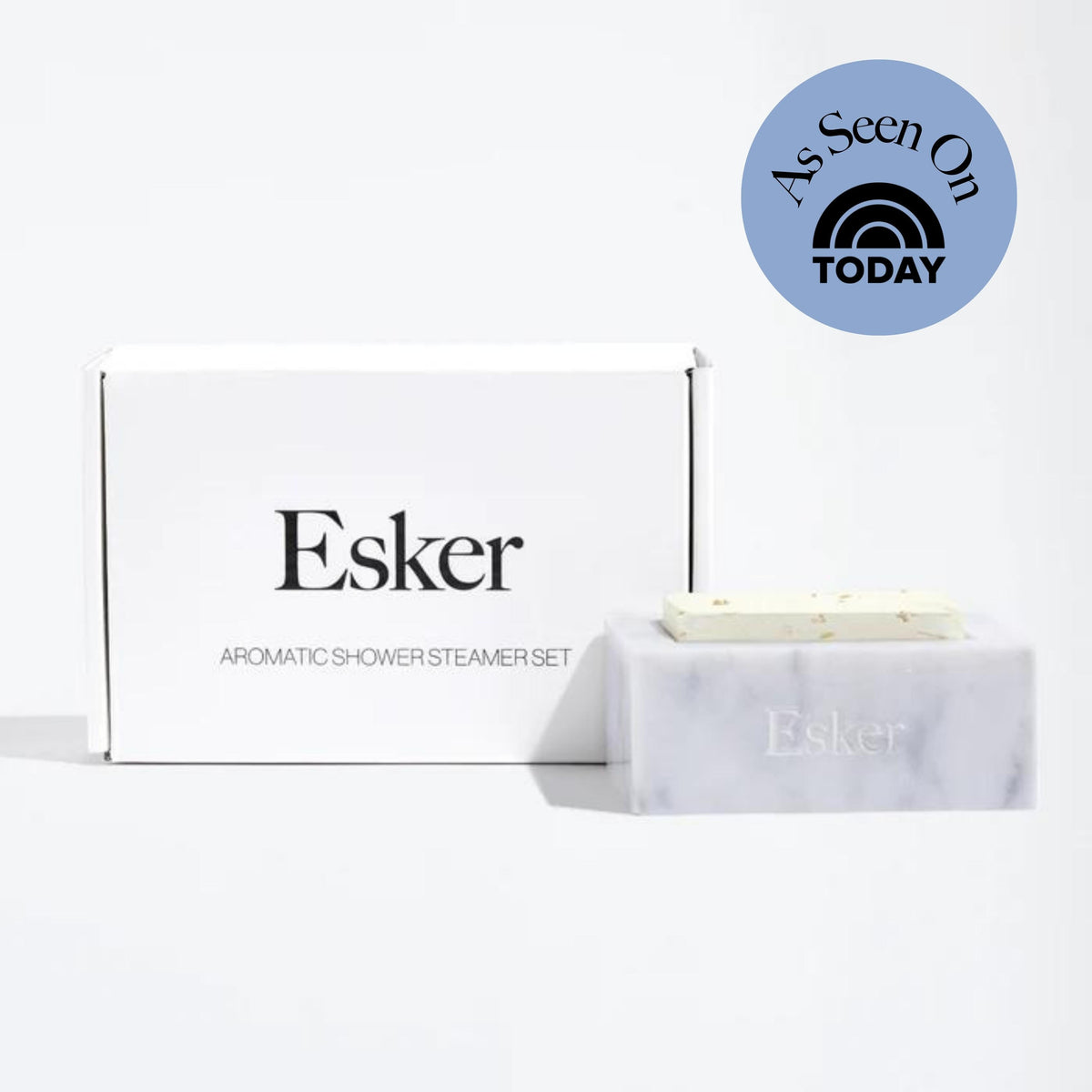 Esker Shower Steamer Discovery Set, four steamers and marble holder