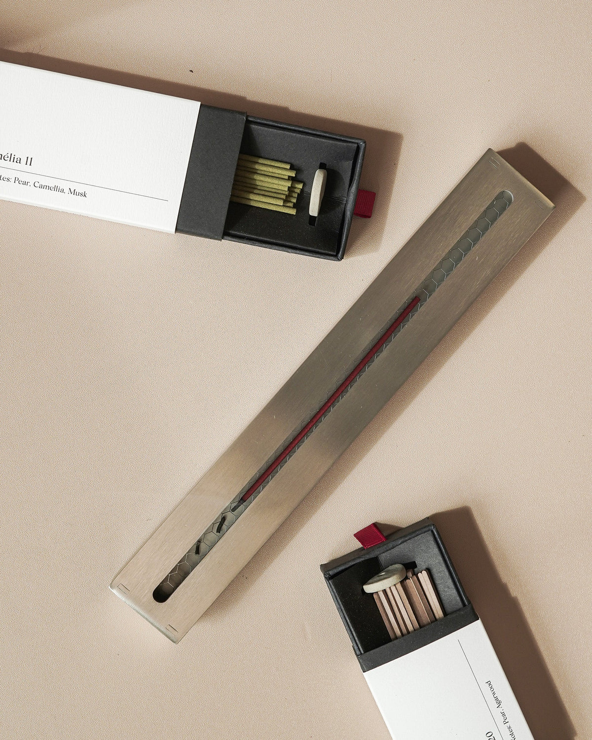 Le Rouge Camélia 11 and Calm 20 incense