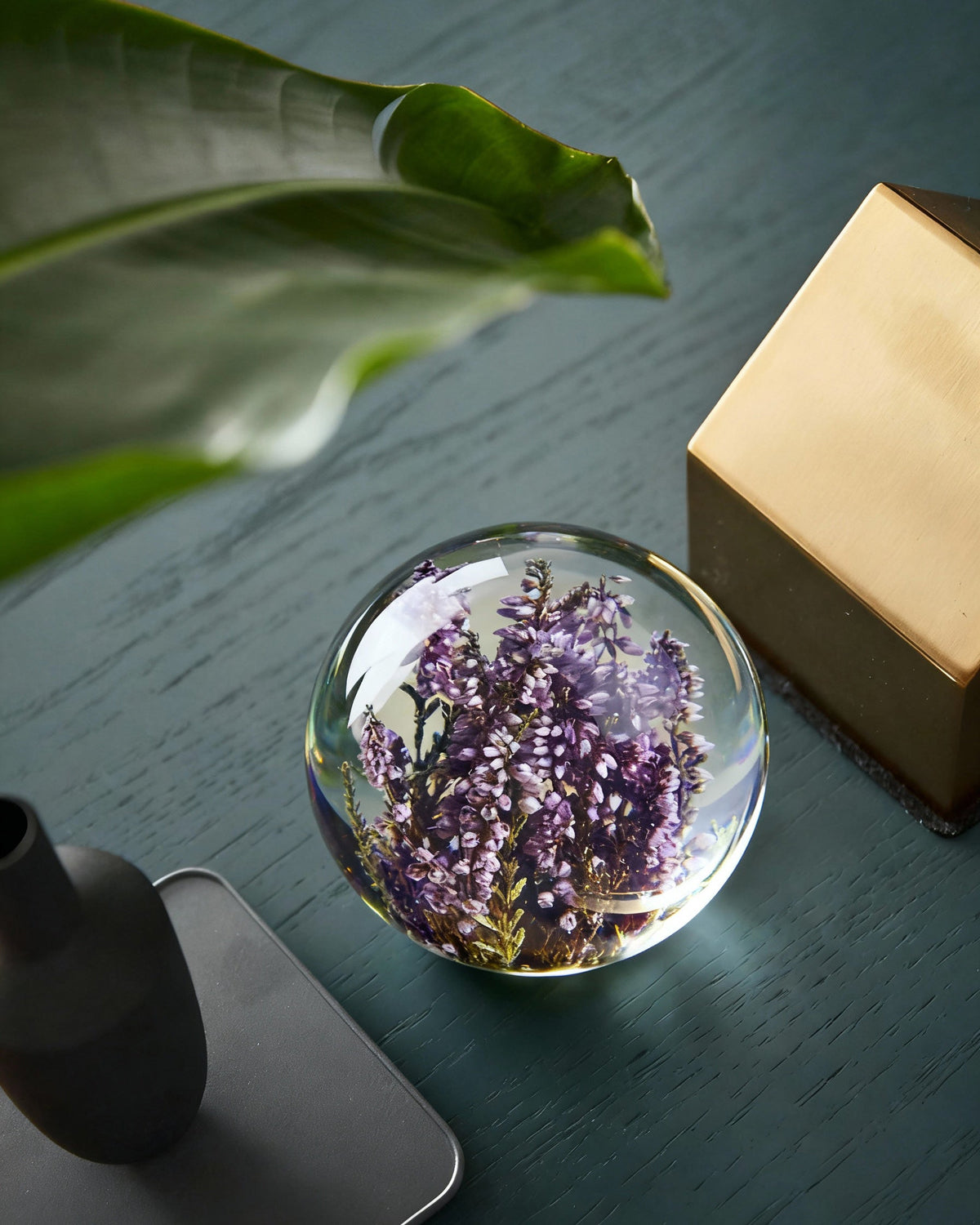 Heather Botanical Resin Paperweight