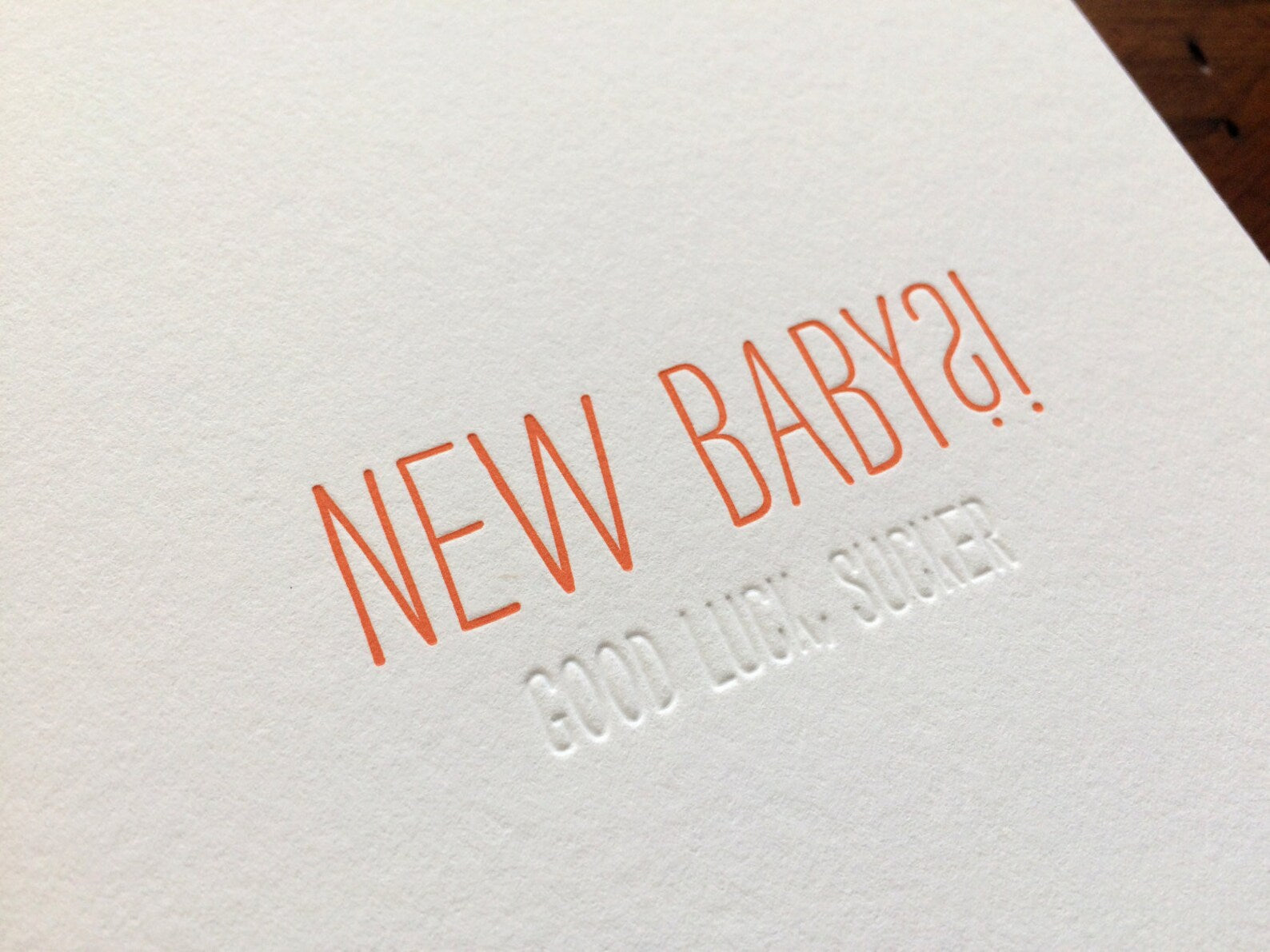 Hidden Message: New Baby - Letterpress Card