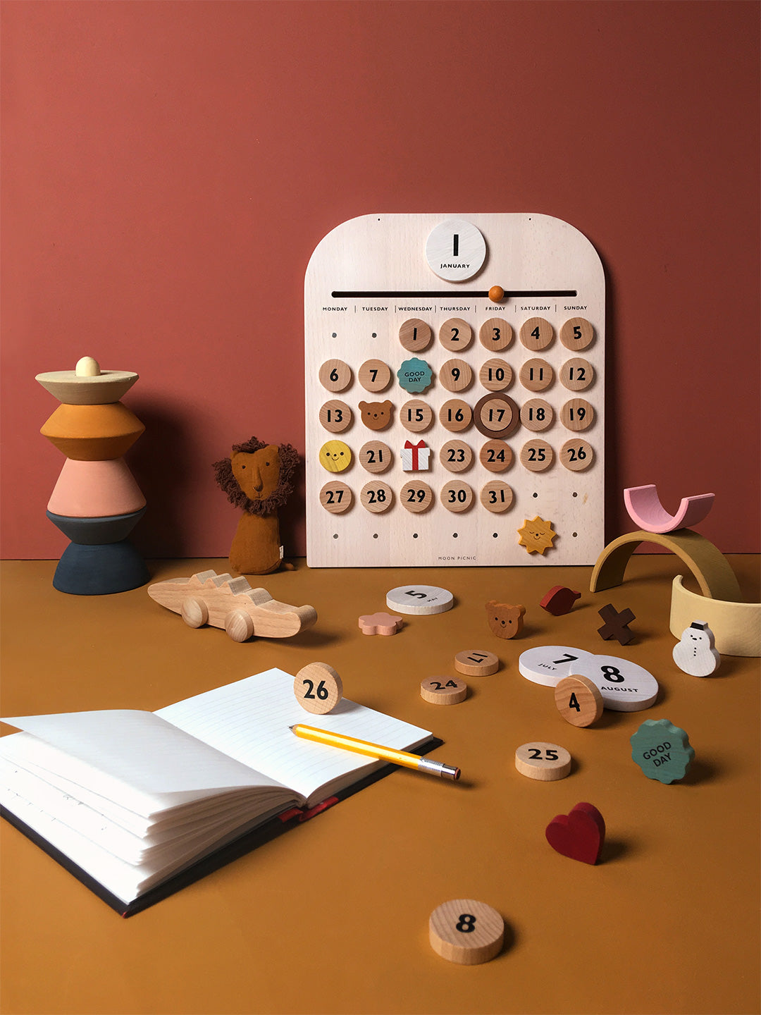 Moon Picnic calendar magnetic pieces