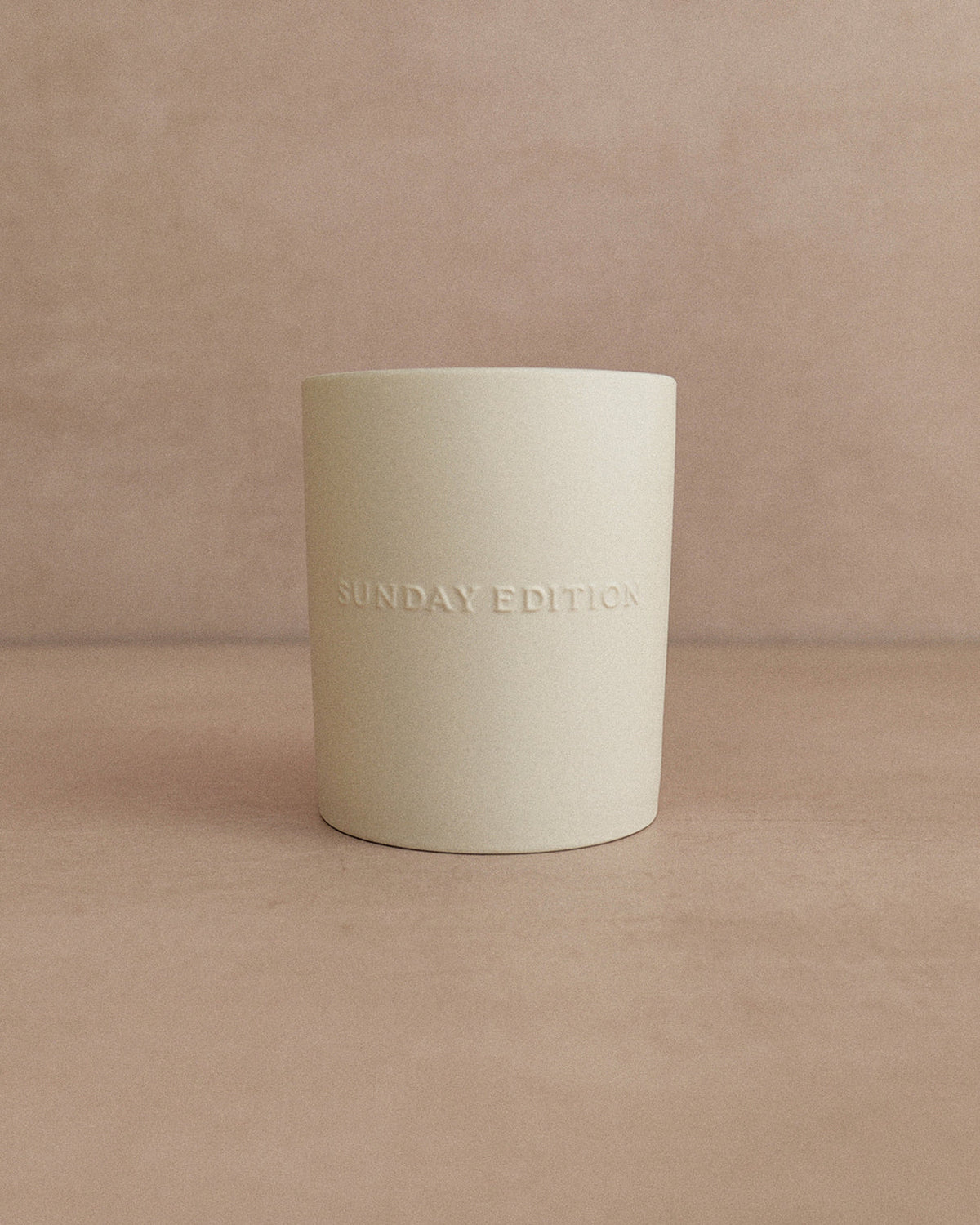 Sunday Edition Nude Candle in its ceramic vessel