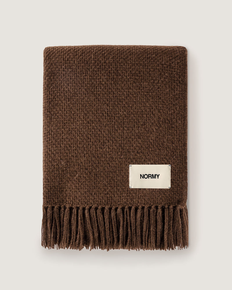 Alpaca Wool Blanket in Cocoa