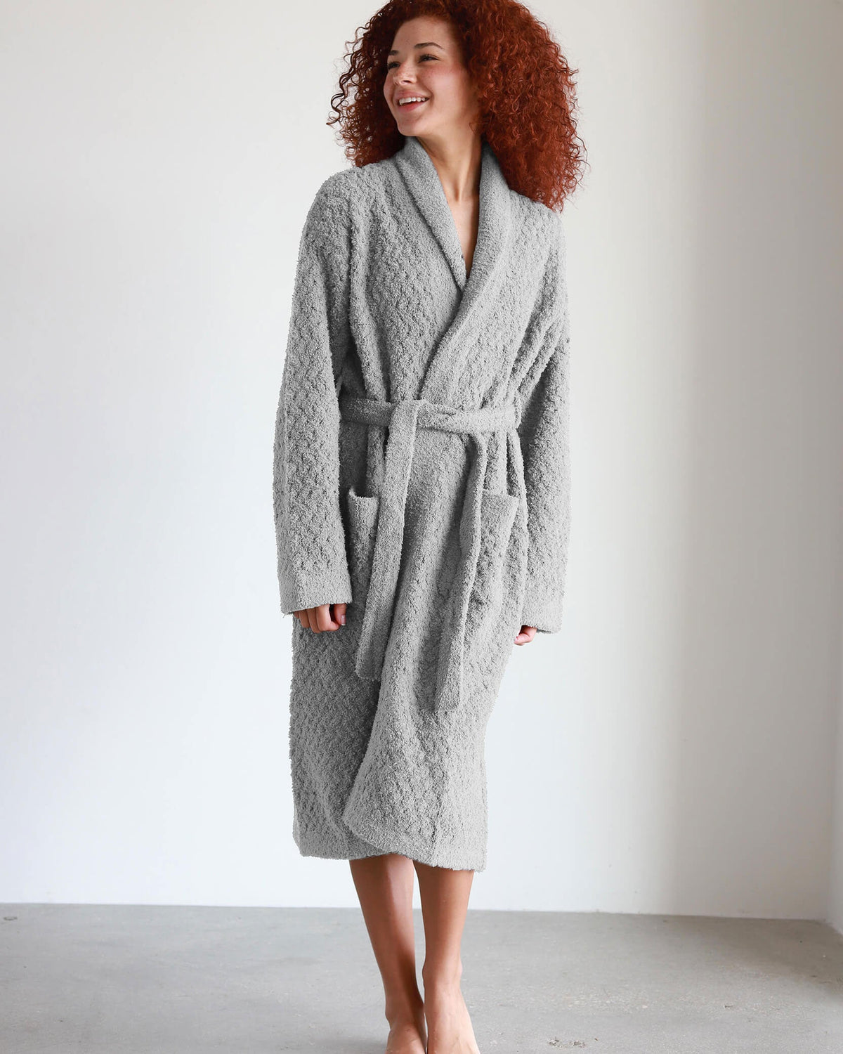 Sunday Citizen Snug Waffle Robe in cloud gray