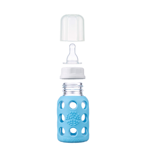 4oz Glass Baby Bottle, Sky