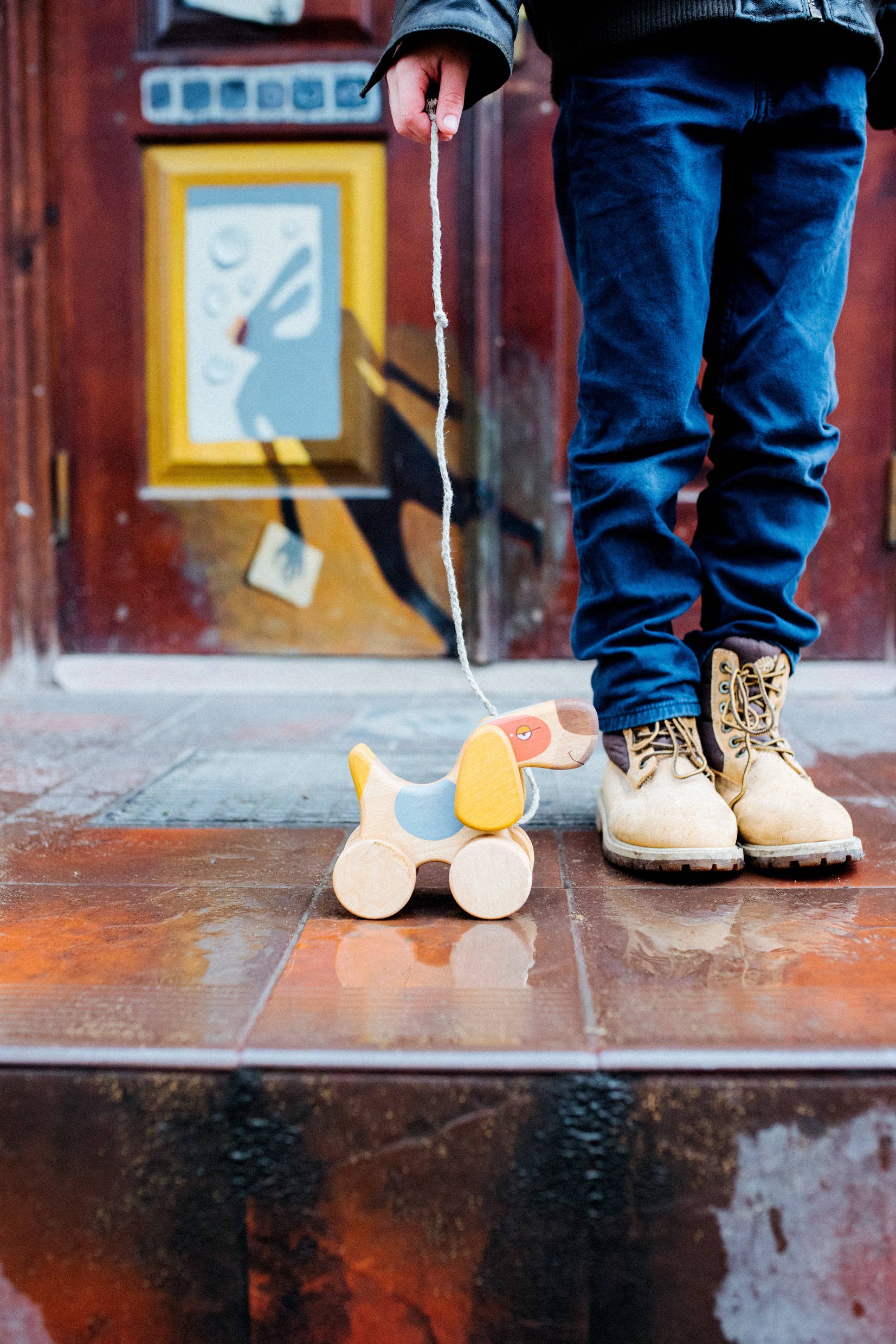 Handcrafted Wooden Dog Pull Toy