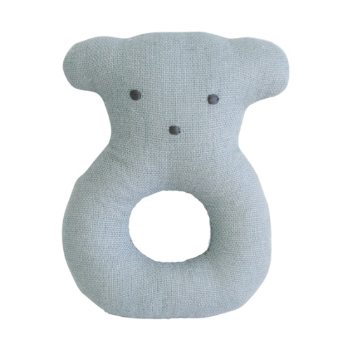 Linen Bear Ring Rattle - Grey