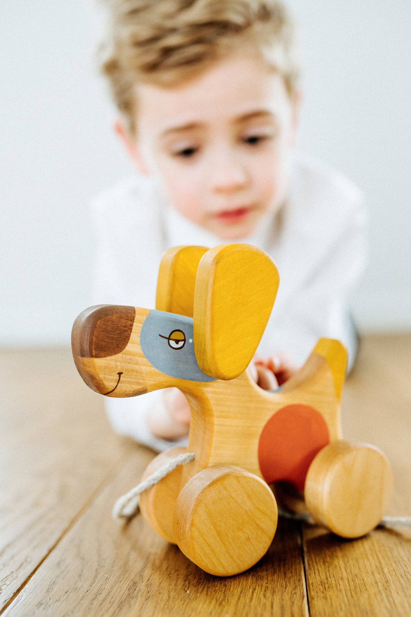 Handcrafted Wooden Dog Pull Toy