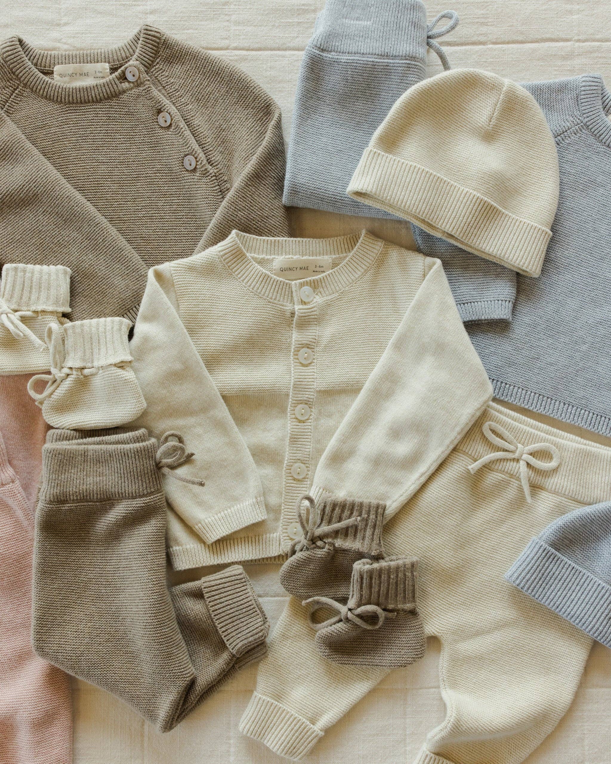 Baby Beanie-  Heathered Natural