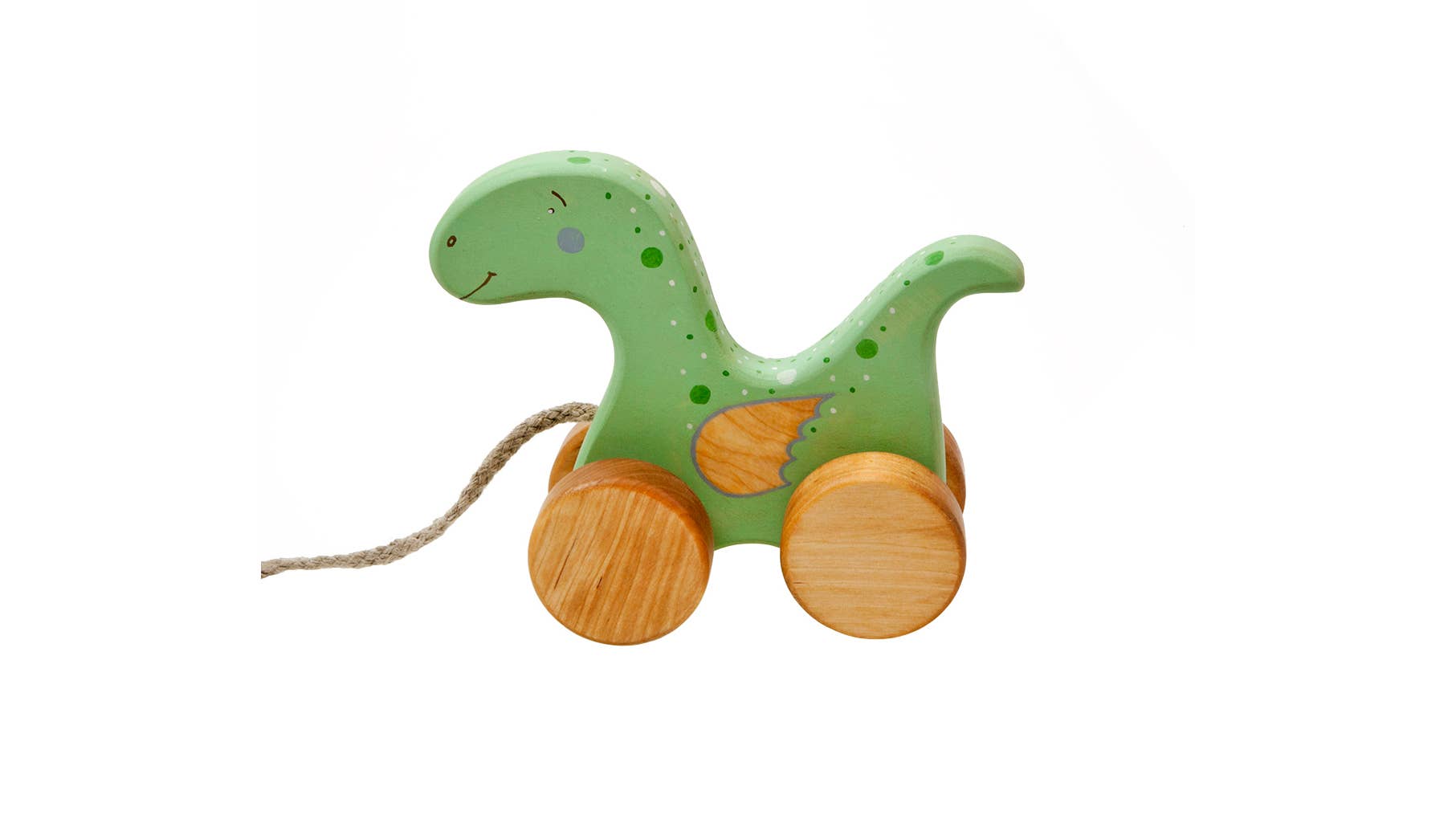 Handcrafted Birch Wood Dinosaur Pull Toy