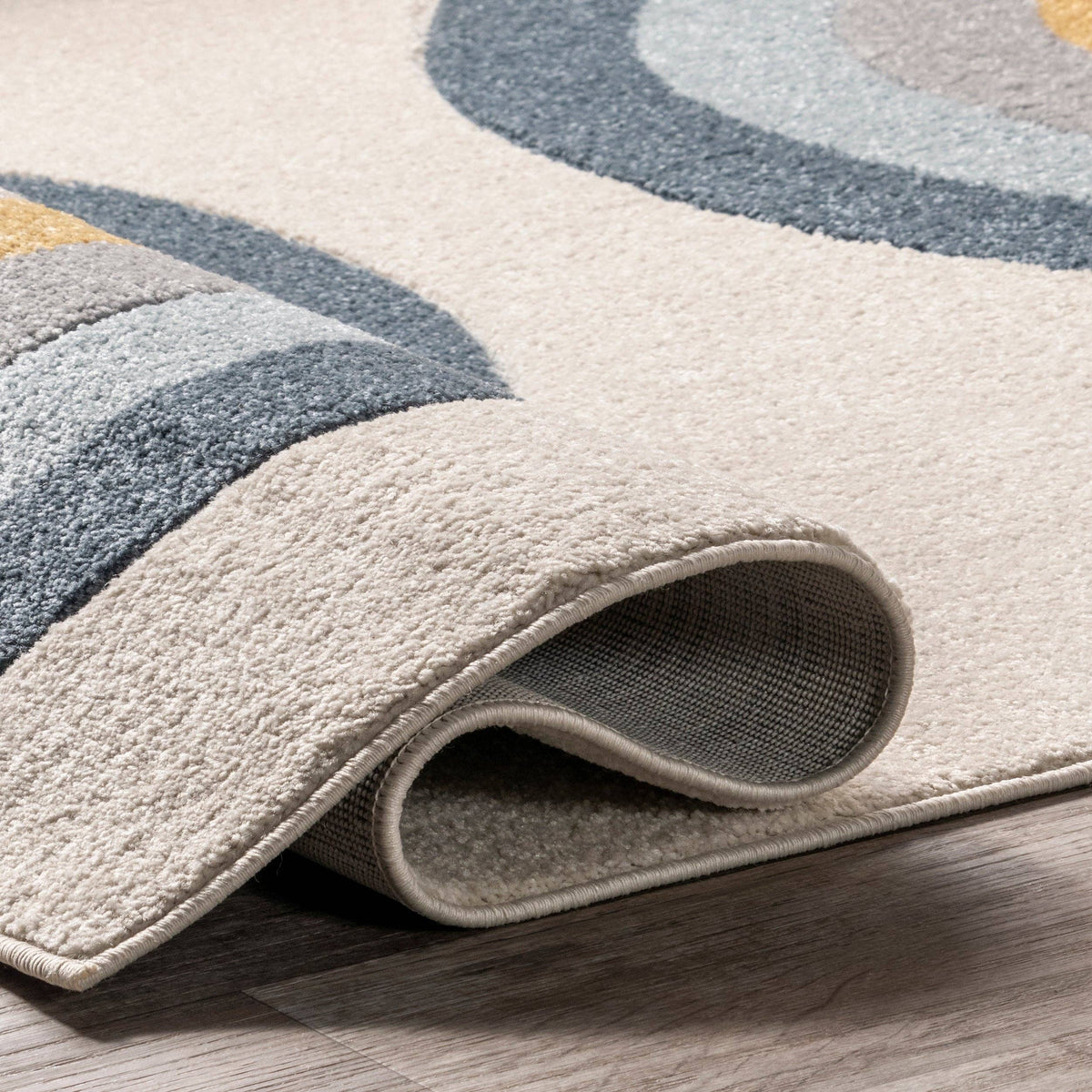 Jerri Double Half Rainbow Kids Area Rug - Rectangle  7' 10" x 10'