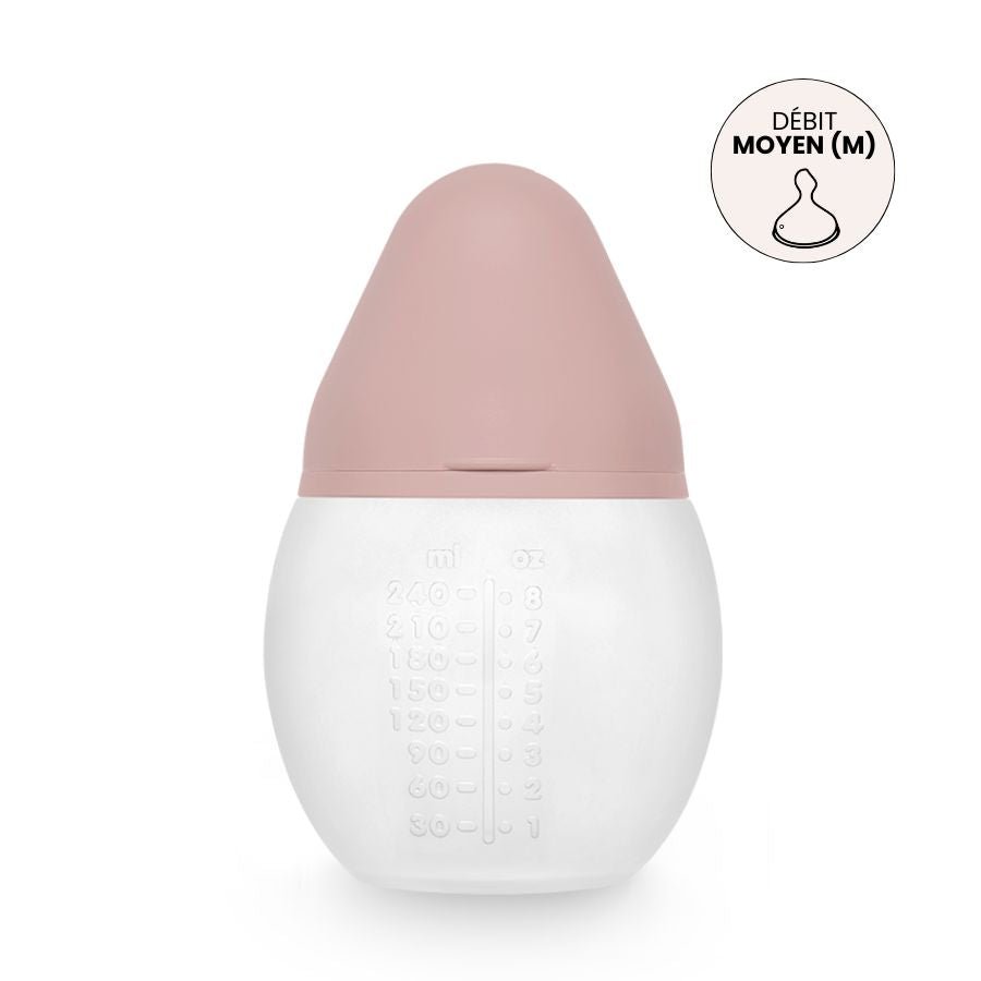 Élhée BibRond baby bottle in blush, 8 oz