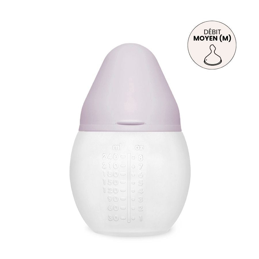 Élhée BibRond baby bottle in lilac, 8 oz