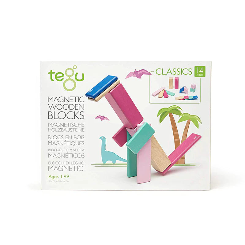 14 Piece Magnetic Wooden Block Set: Blossom