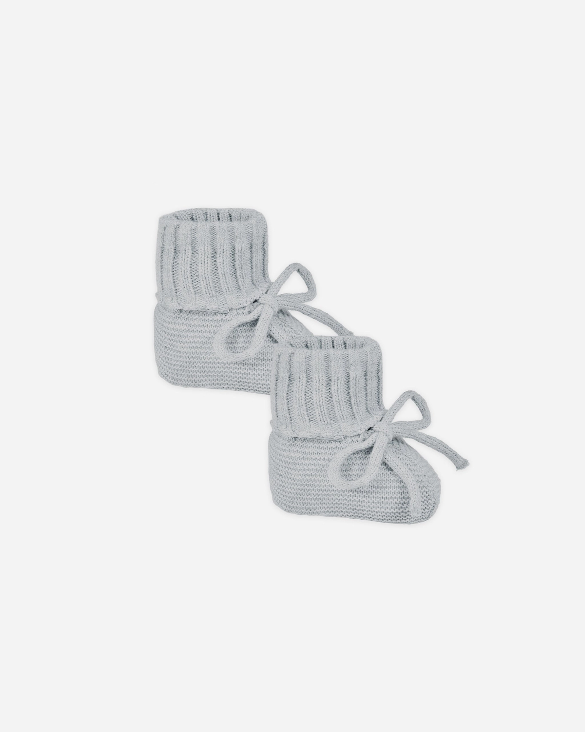 Knit Booties Heathered Dusty Blue, Quincy Mae, flat lay