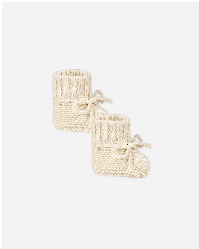 Knit Booties - Heathered Natural