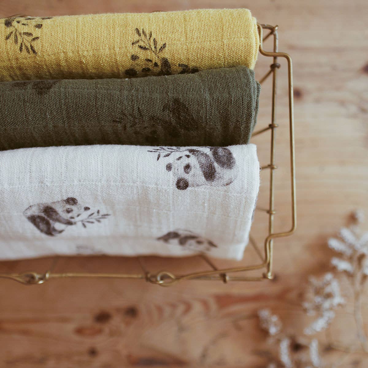 Bianca Swaddle - Panda Print/Natural
