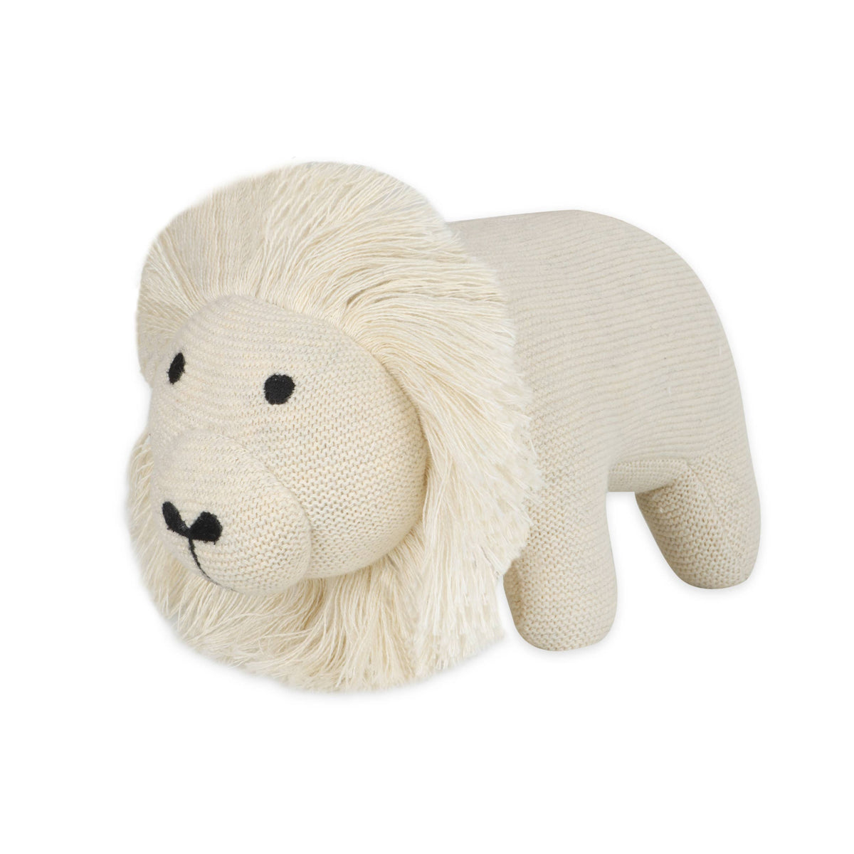 Lion Knit Stuffed Animal Soft Baby Toy (Organic Cotton): Natural Heather