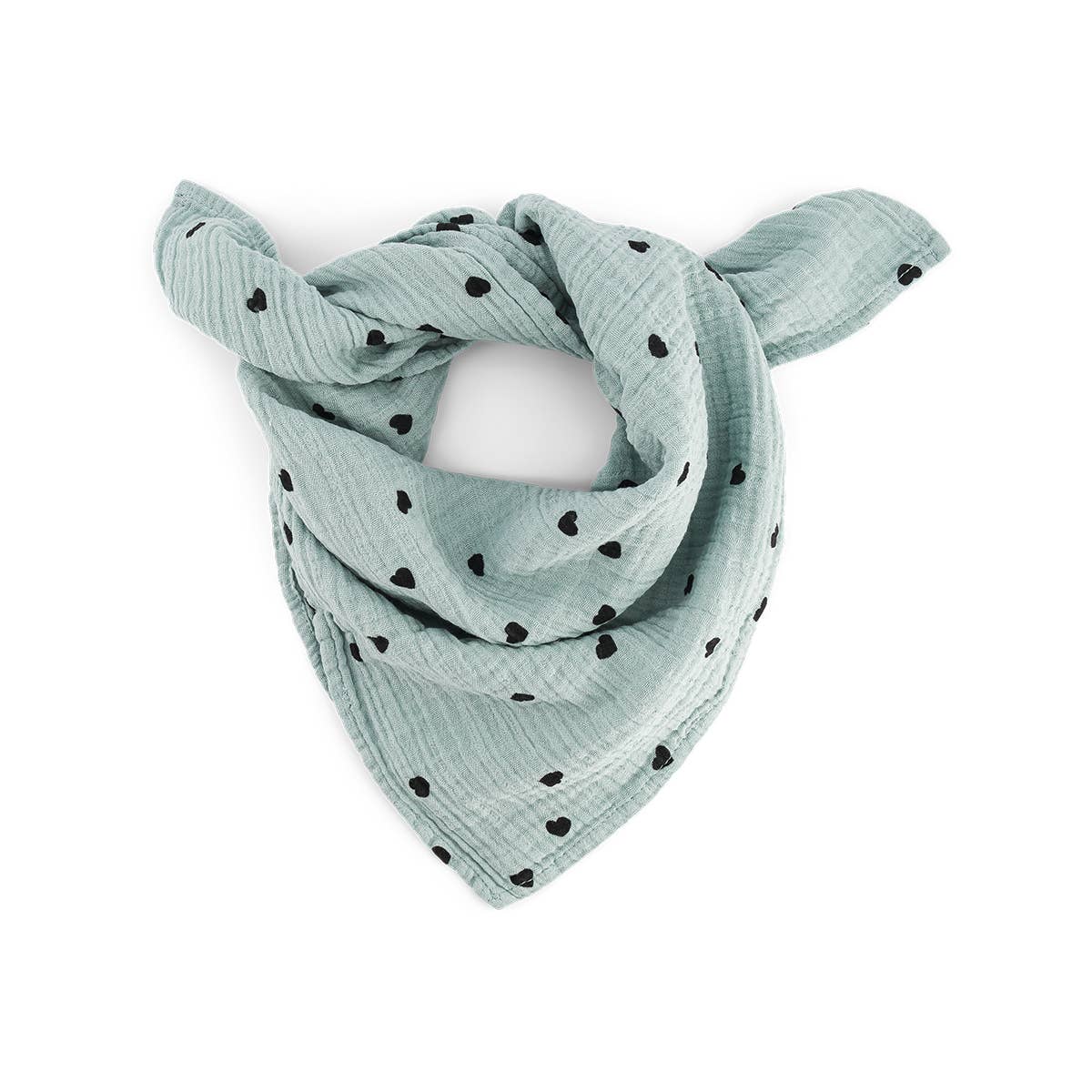 Bianca Muslin Swaddle - Heart Blue Spray