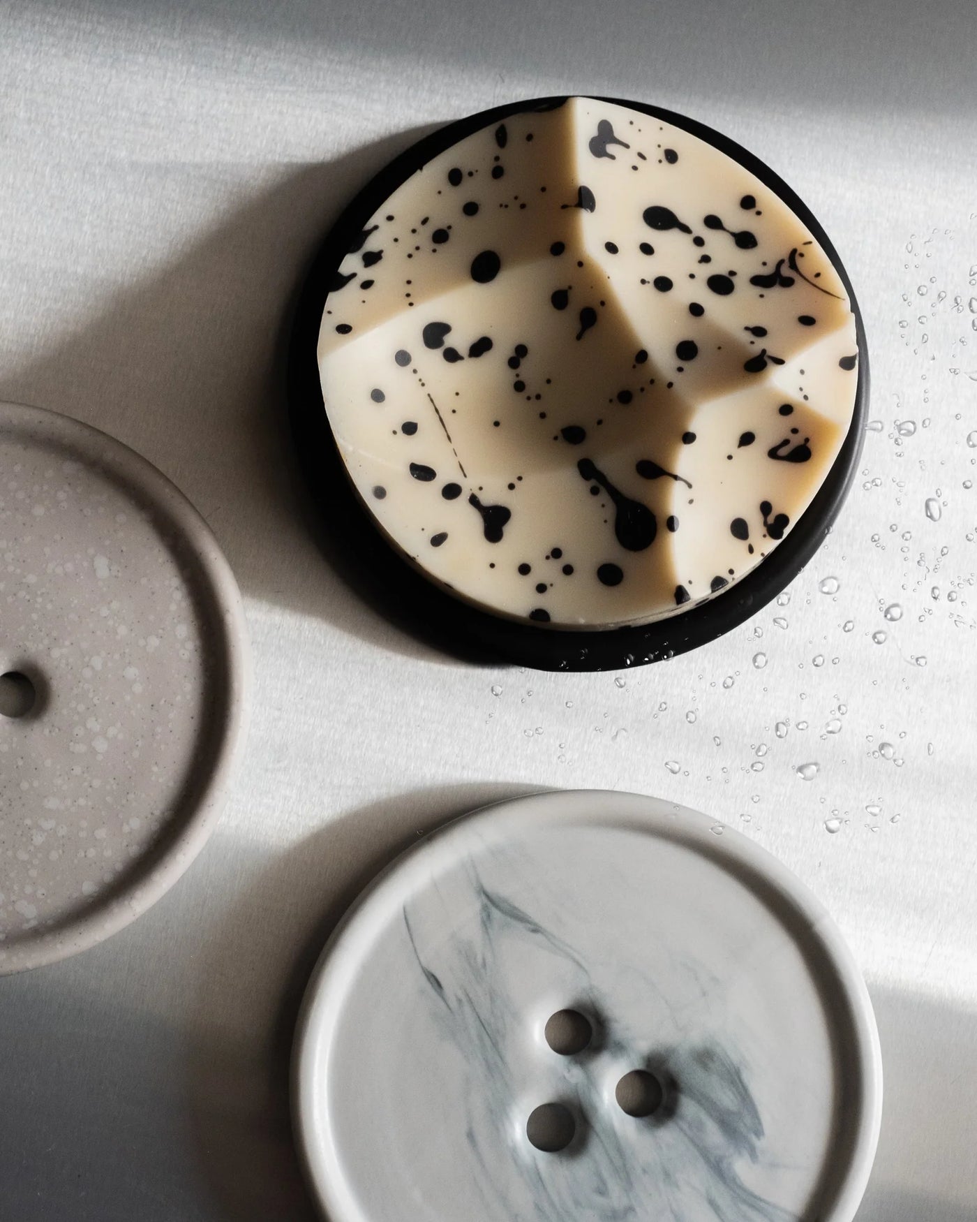 The soap in use, shown from above