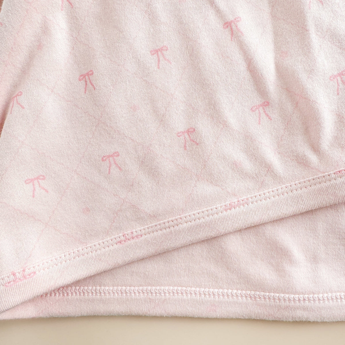 Lamb and Bow layette, blanket detail