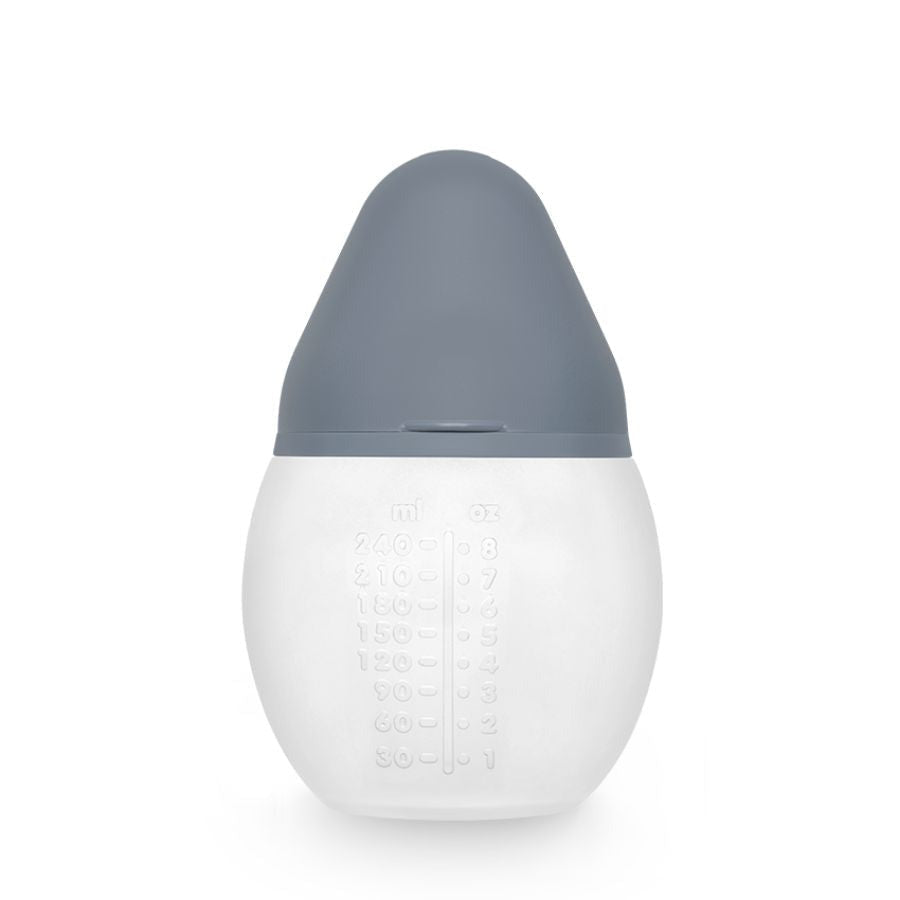Élhée BibRond baby bottle in blue grey, 8 oz