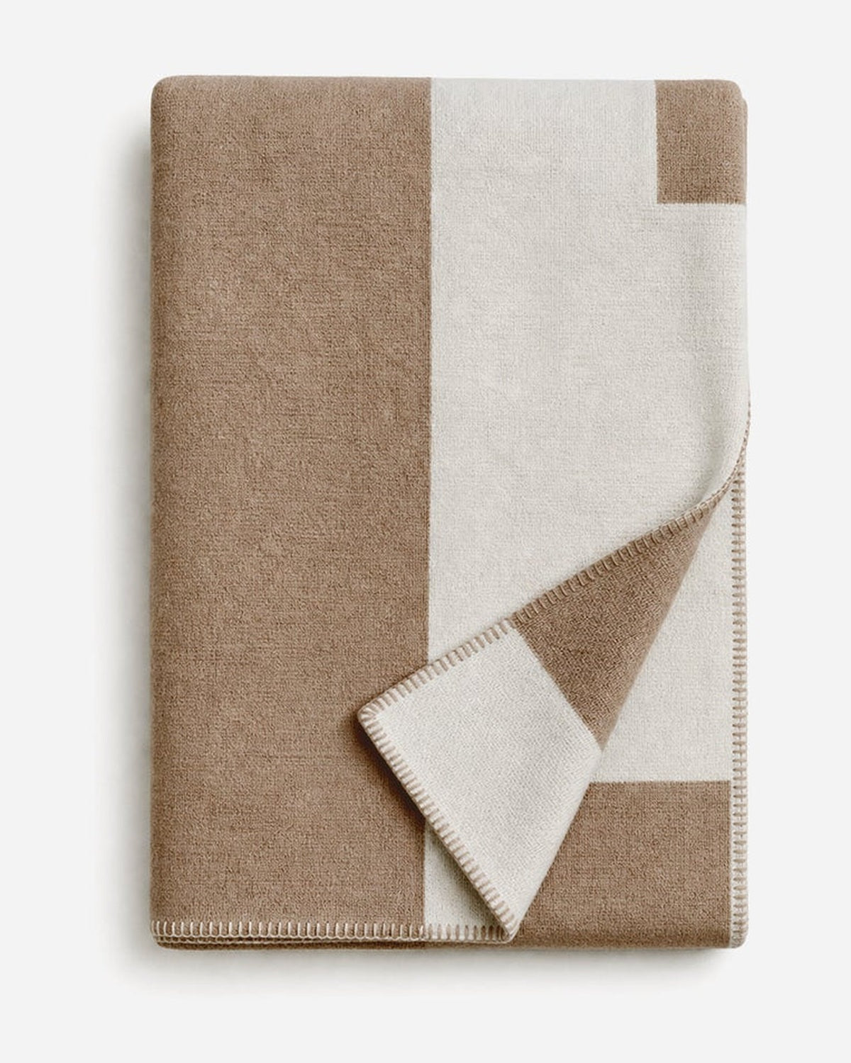 Sunday Citizen Portofino cotton modal throw in Sahara Tan, folded