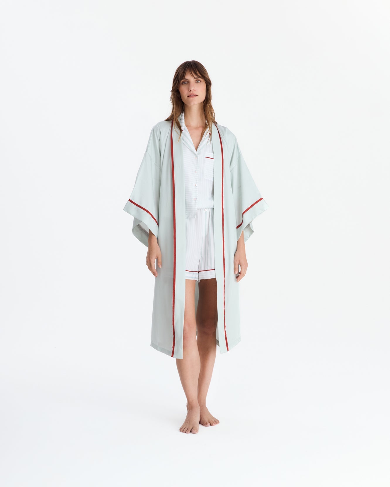 The kimono layered over the matching set