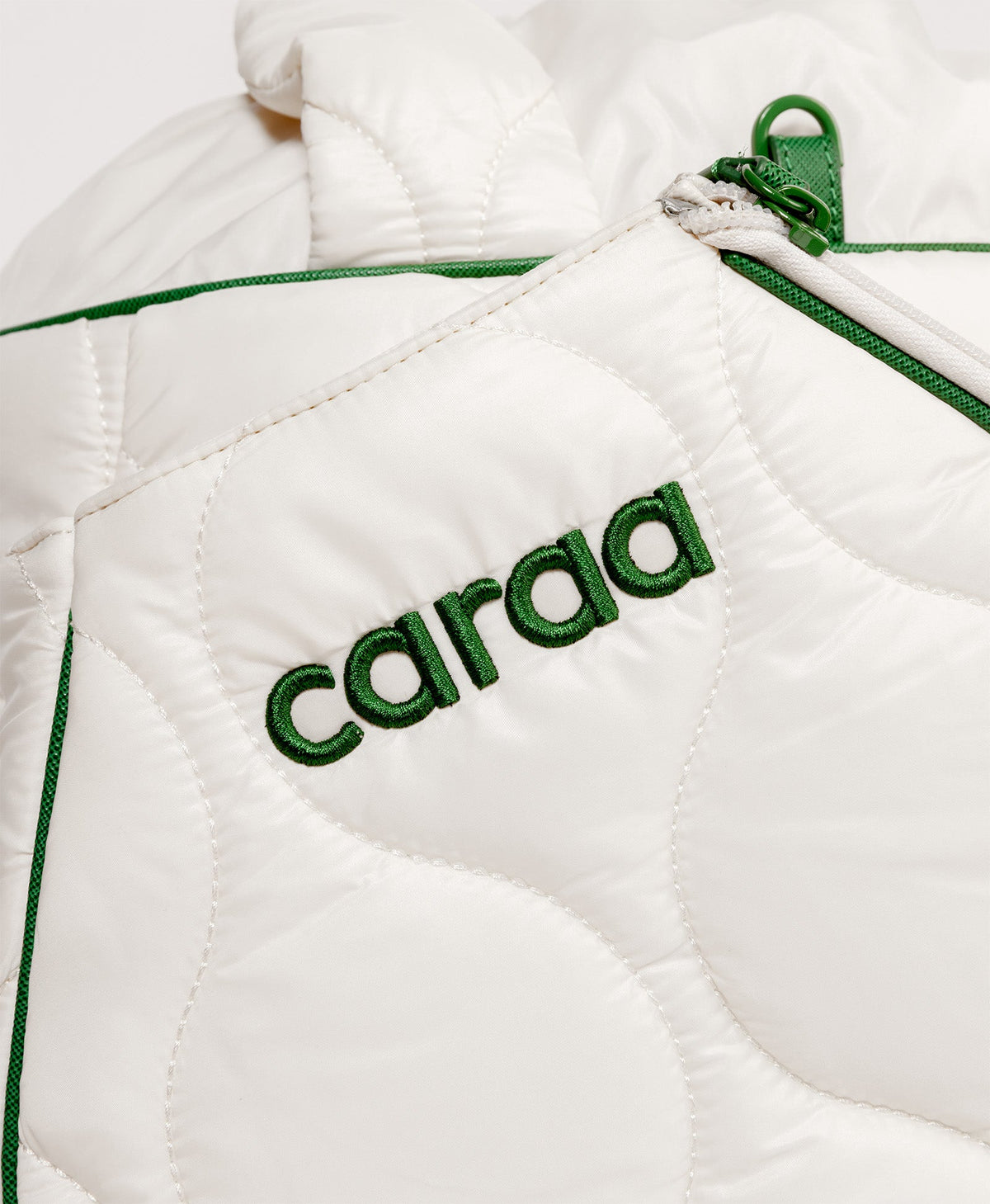 Caraa Tennis Quilted Backpack Tote embroidery detail
