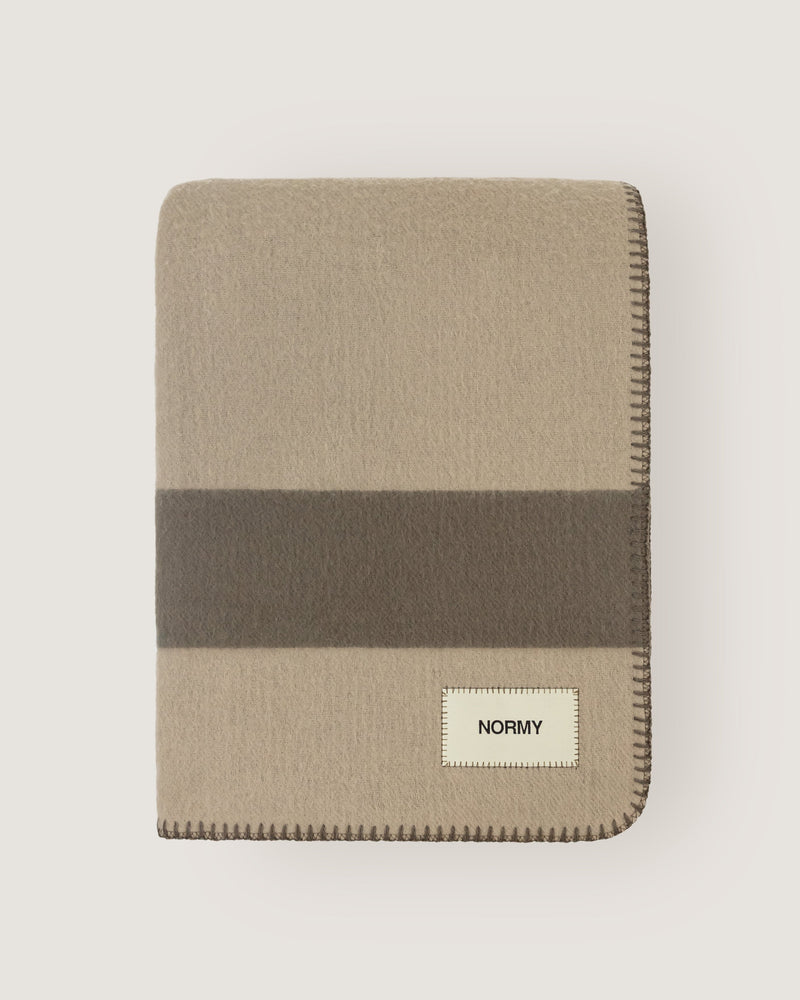 Merino Wool Blanket in Clay/Fungi