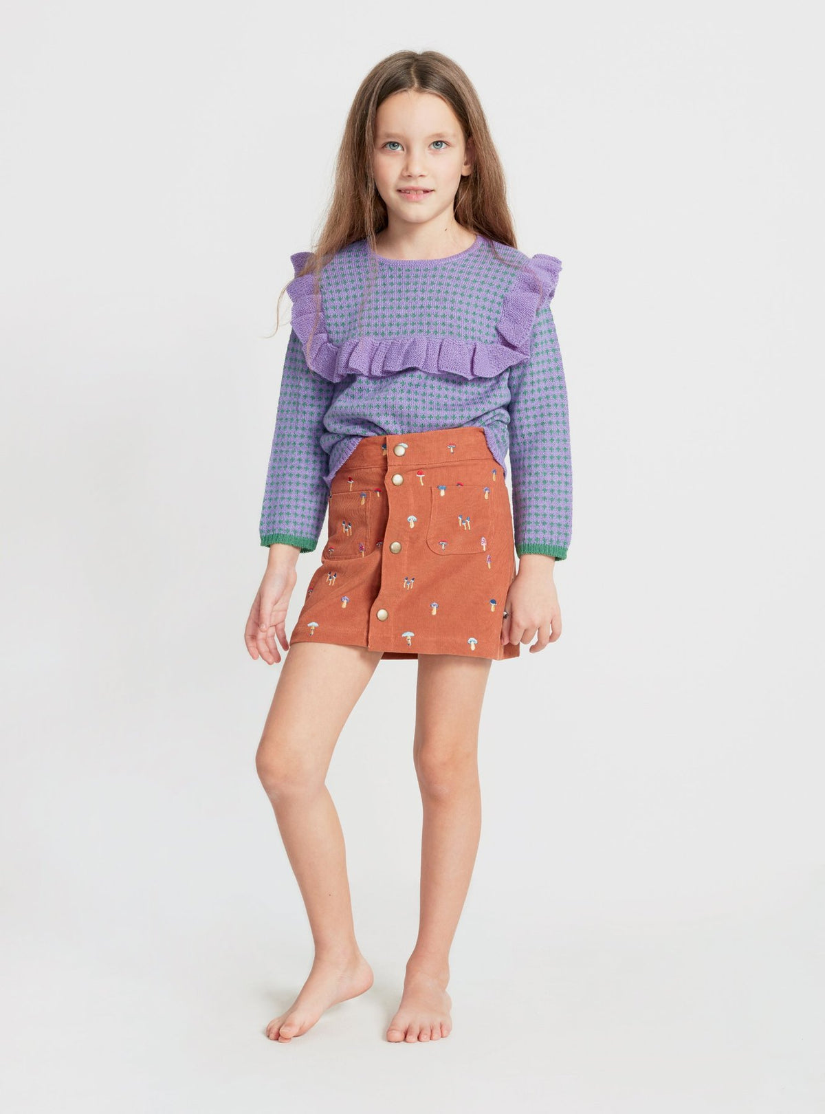 Snap button Skirt Autumnal w/ Bloomer