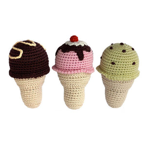 Ice Cream Crocheted Rattle - Set of 3