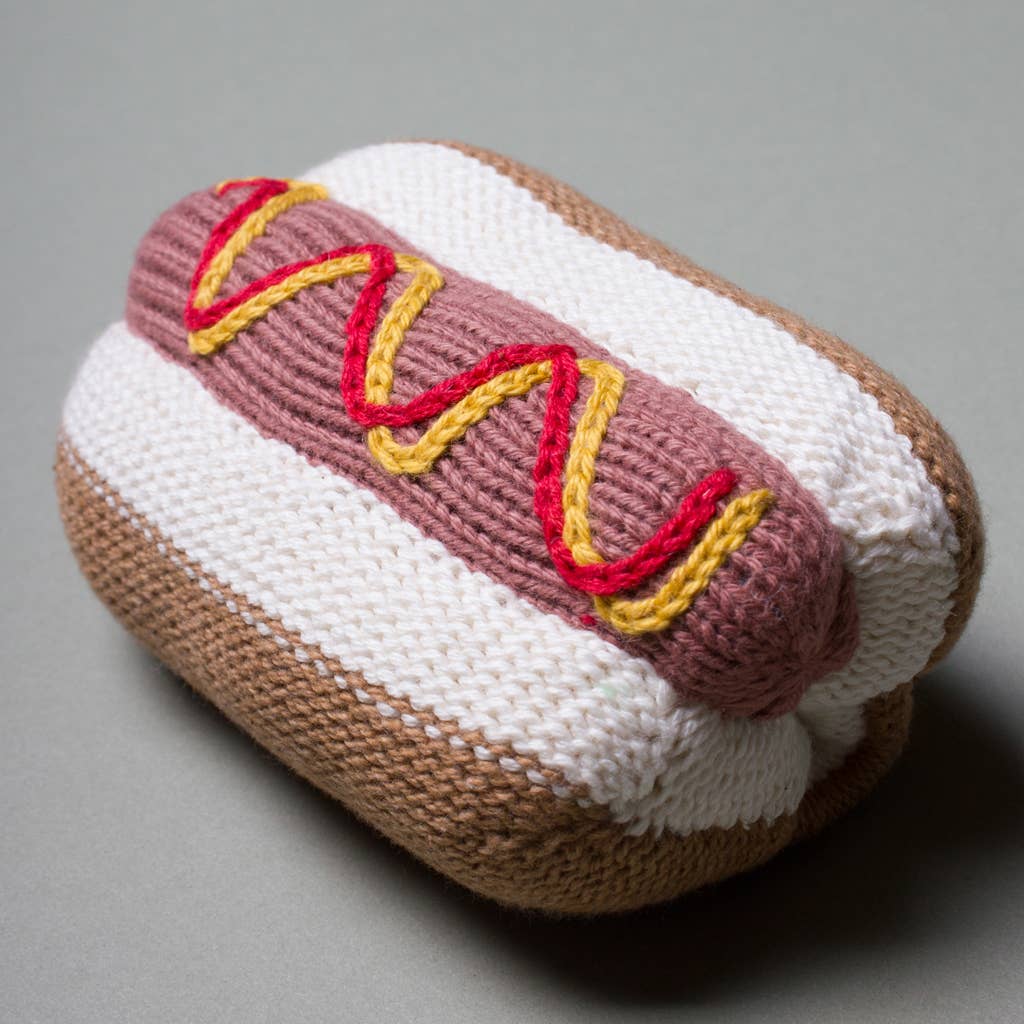 Organic Baby Toy - Hot Dog Rattle