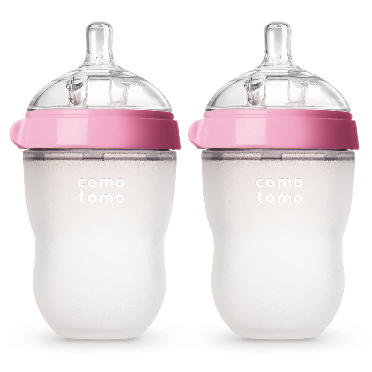Comotomo Baby Bottle, Double Pack - 8 oz - Pink