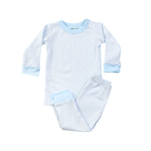 Light Blue Classic Stripe Pajama Set