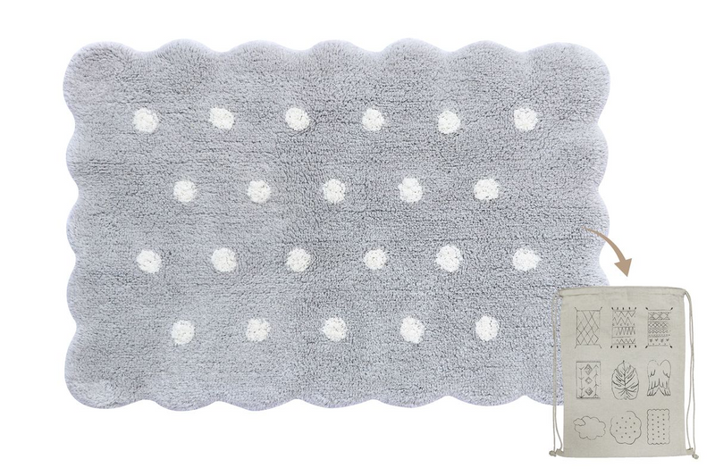 Washable Rug Mini Biscuit Pearl Grey