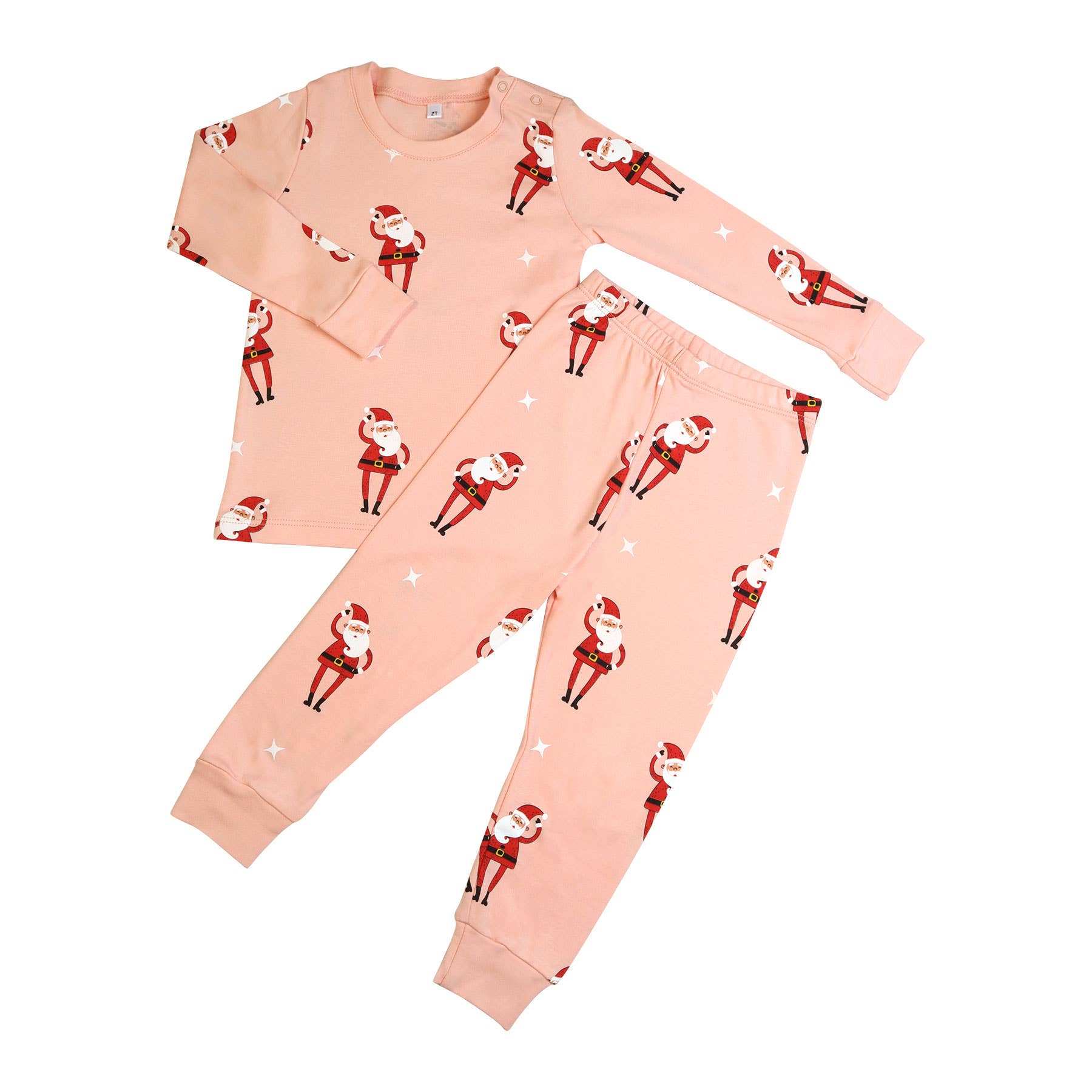 Tinsel Santa Two Piece Pajama in Poppy Pink