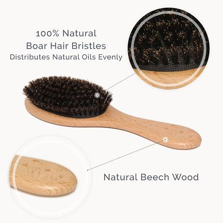 Wooden Boar Bristles Hair Brush Set