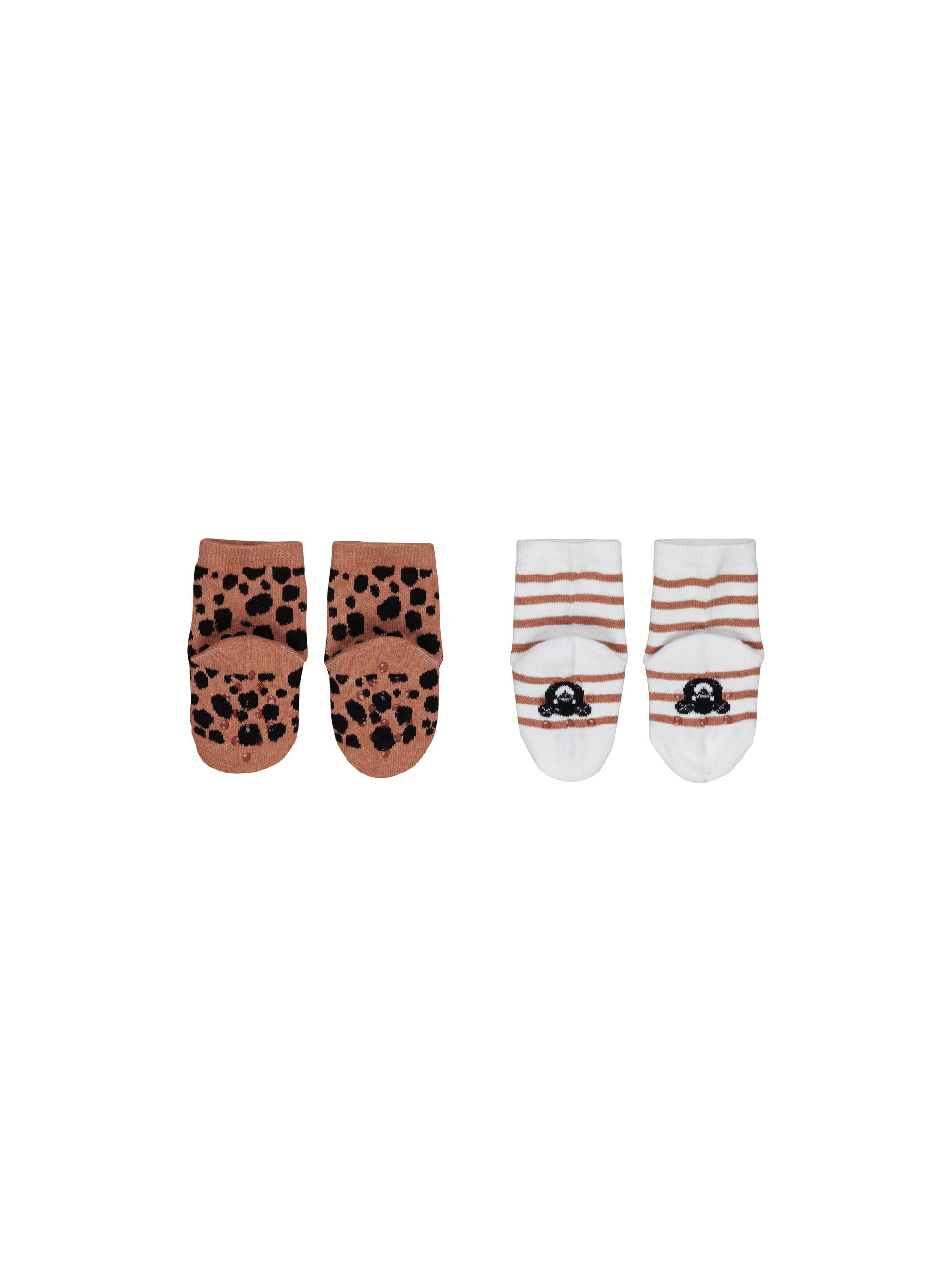 Terracotta Stripe/Ocelot 2Pk Socks