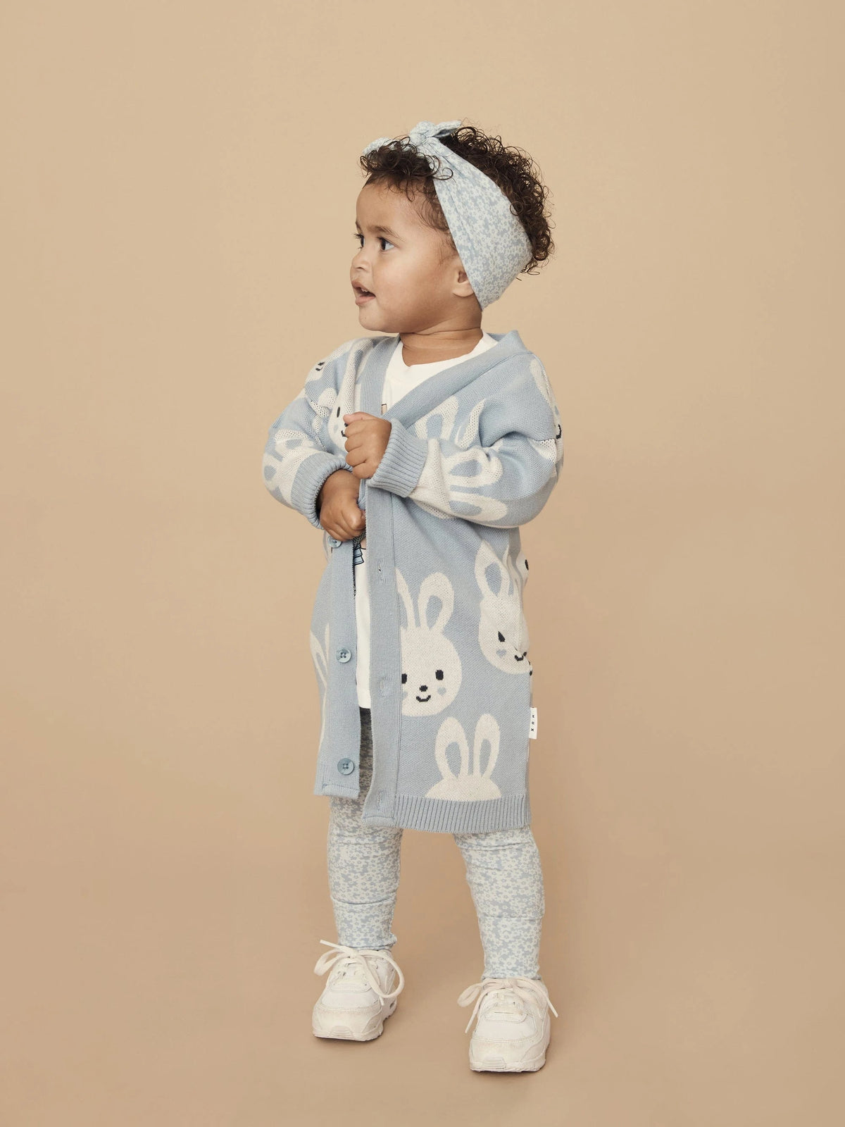 Bunny Knit Cardi - Dusty Blue