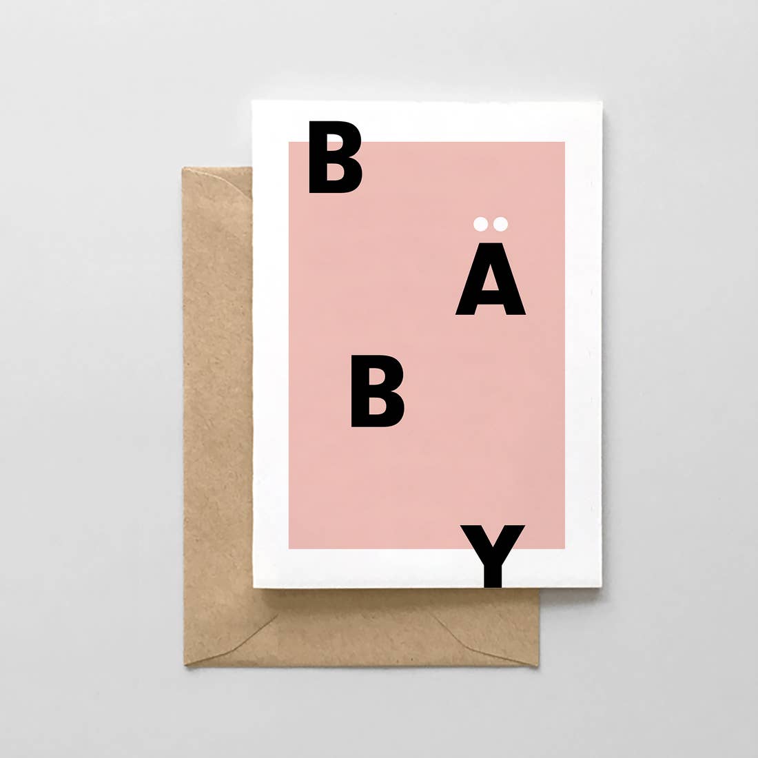 Baby Typographic Card - Pink
