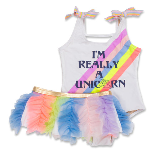 I'm Really a Unicorn Scoop Swimsuit Set