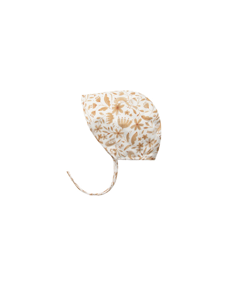 Garden Birds Brimmed Bonnet Ivory